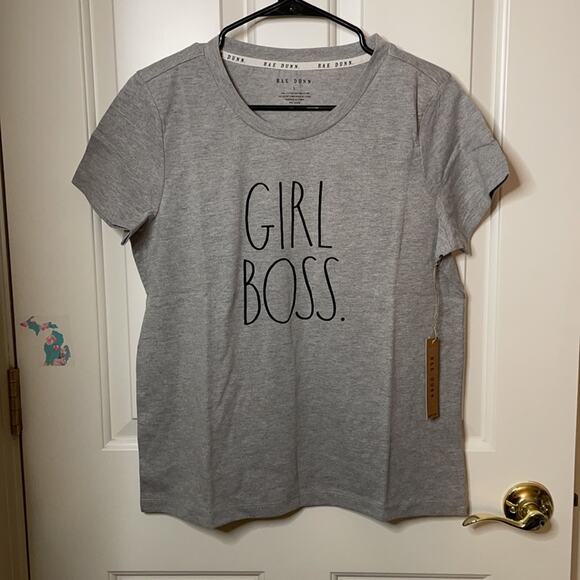 Rae Dunn "Girl Boss" posh boss Gray T-Shirt S NWT - Picture 3 of 6